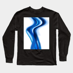 Blue Smoke abstract art Long Sleeve T-Shirt